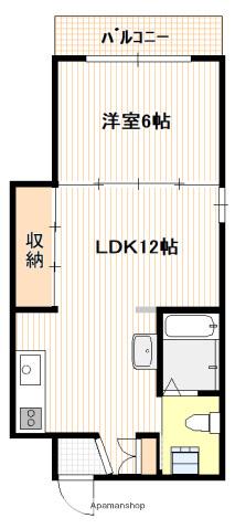 バロックワークス(1LDK/5階)の間取り写真