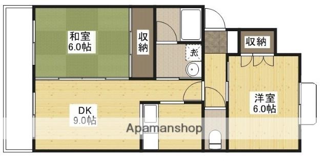 CASA井口C(2DK/4階)の間取り写真