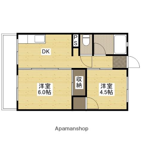新原第2マンション(2DK/2階)の間取り写真