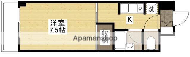 エルプエンテ(1K/4階)の間取り写真