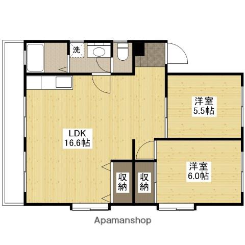 カルチェ堀田 Ⅱ(2LDK/3階)の間取り写真