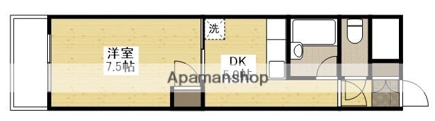 第3木本ビル(1DK/4階)の間取り写真