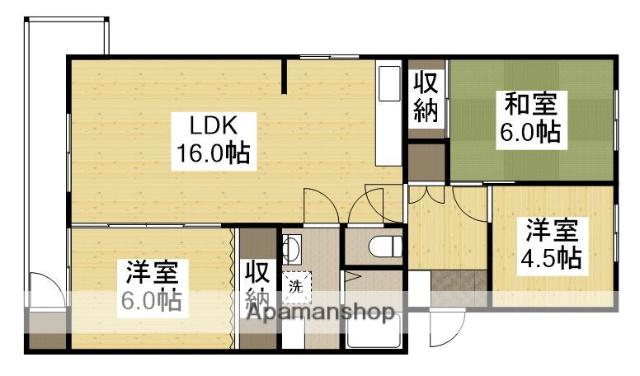 卸センターD(3LDK/3階)の間取り写真