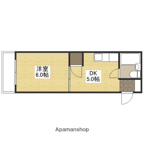 コテージミタキ(1DK/2階)の間取り写真