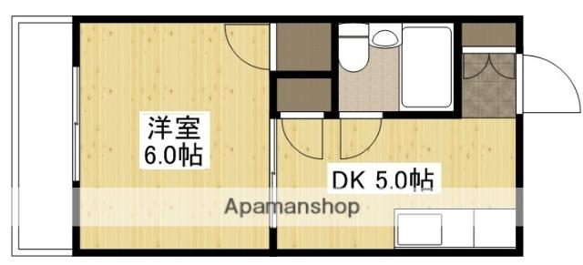 コテージミタキ(1DK/1階)の間取り写真