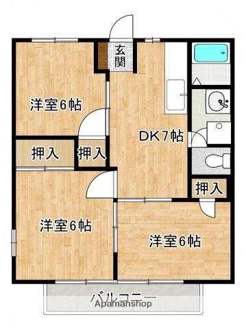 ニューシティ久保田(3DK/2階)の間取り写真