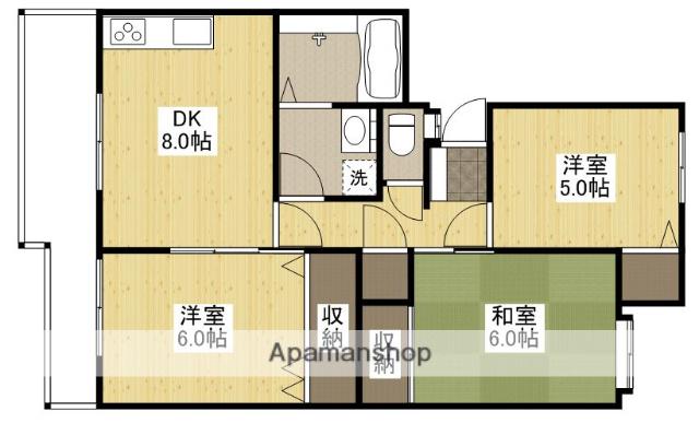 コーポ松崎Ⅱ(3DK/4階)の間取り写真