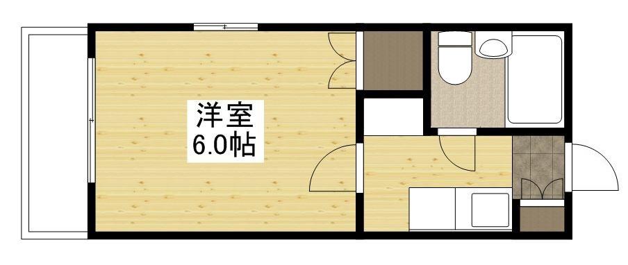 ブランズ壱番館(1K/2階)の間取り写真