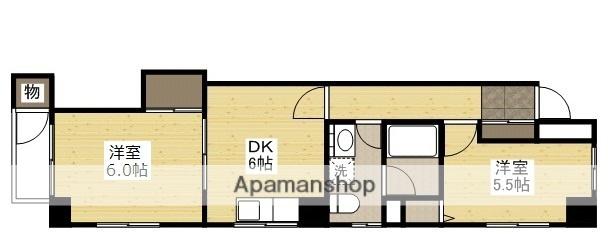 白島中町 河野ビル(2DK/4階)の間取り写真