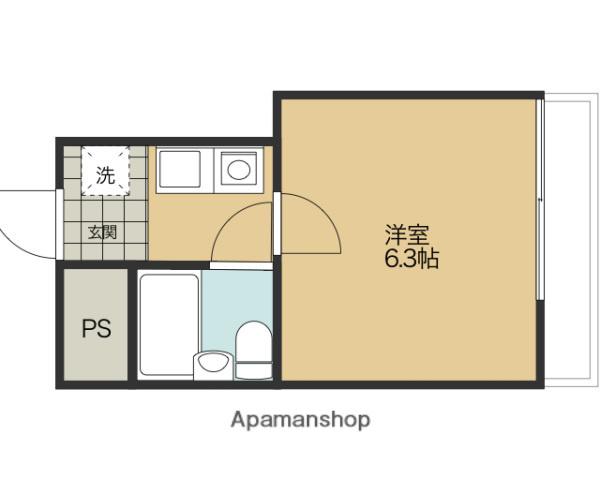 牛田フラッツ(1K/2階)の間取り写真