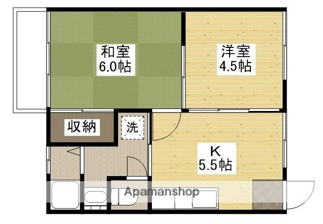 清木ビル(2K/3階)の間取り写真