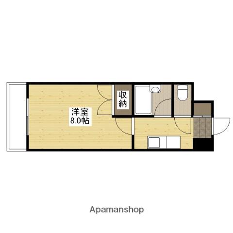 カーナ西田(1K/6階)の間取り写真