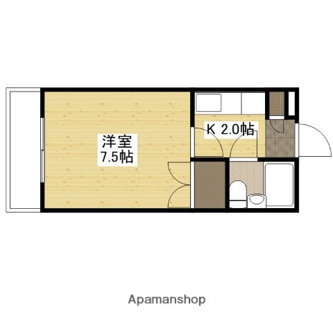 第2コーポ倉本(1K/2階)の間取り写真