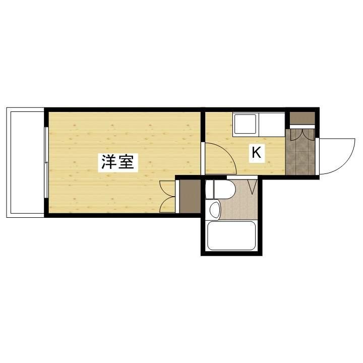 エステート18東雲(1K/1階)の間取り写真