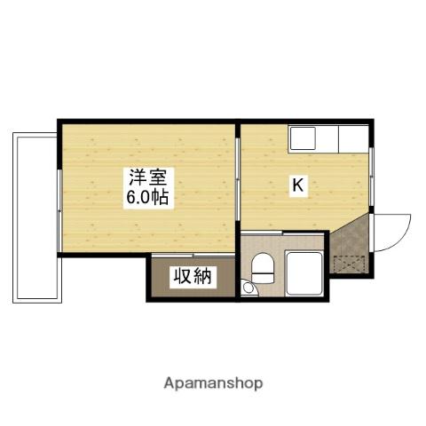 玉井ビル(1K/2階)の間取り写真