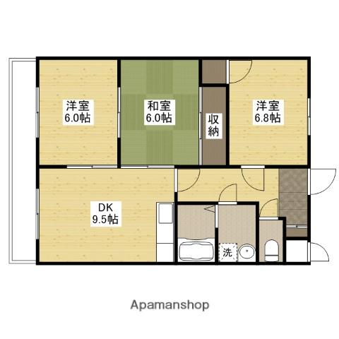 エステート根石(3DK/3階)の間取り写真
