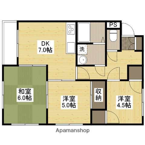 コーポ府南(3DK/2階)の間取り写真