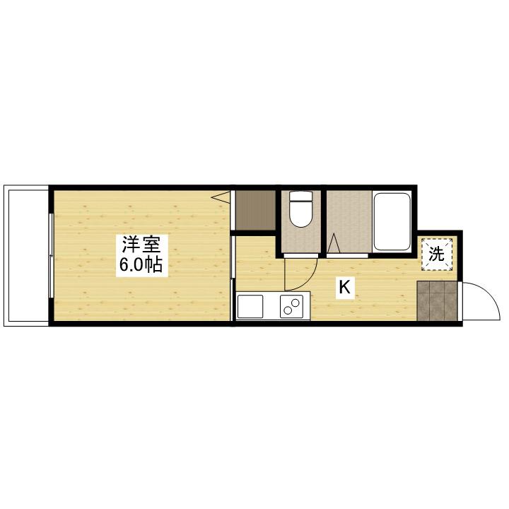 アバンテ中央(1K/1階)の間取り写真