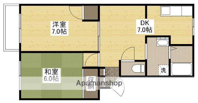 光原第8マンション(2DK/3階)の間取り写真