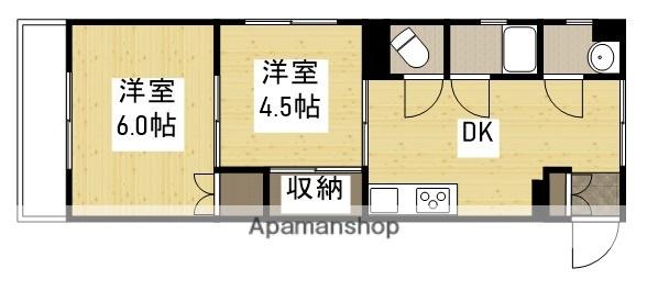 第1広州ビル(2DK/2階)の間取り写真