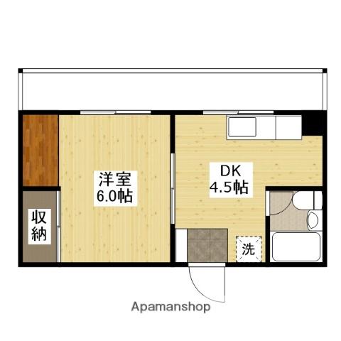 可部線 安芸長束駅 徒歩8分 3階建 築44年(1DK/3階)の間取り写真