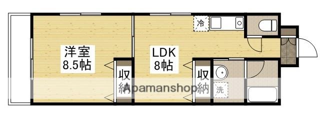 房尾本店横川橋ビル(1LDK/3階)の間取り写真