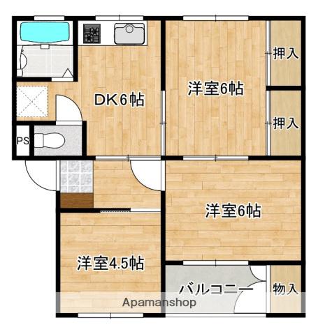 杉山ビル(3DK/3階)の間取り写真