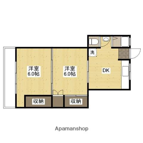 鄕島モータービル(2DK/3階)の間取り写真