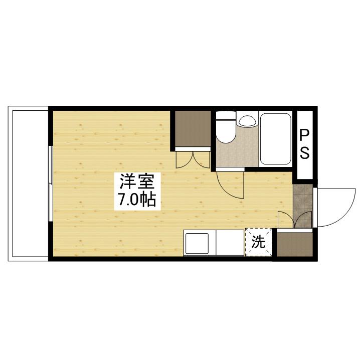 コスミック(ワンルーム/7階)の間取り写真