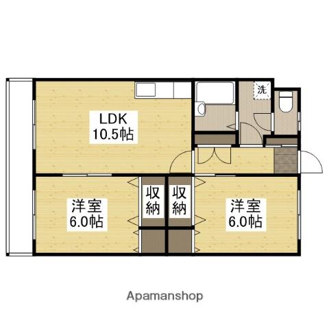 明神ビル(2LDK/3階)の間取り写真