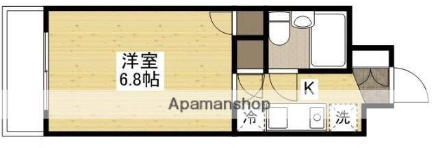 クルーズマンション(1K/6階)の間取り写真