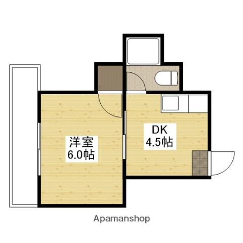 コーポ西田(1DK/2階)の間取り写真