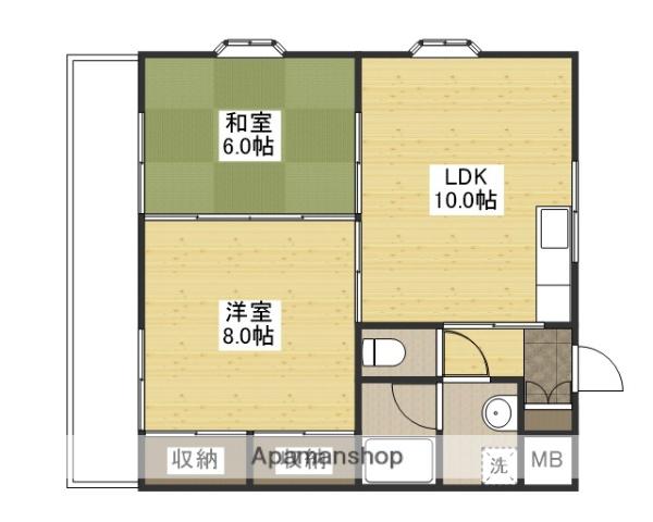 ヴェナール(2LDK/2階)の間取り写真
