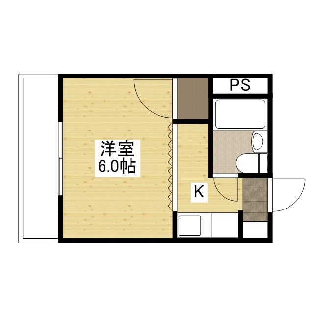 メゾンワールド(1K/4階)の間取り写真