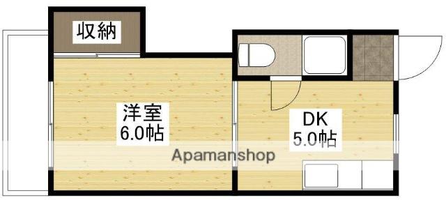 第3小河内ビル(1DK/4階)の間取り写真