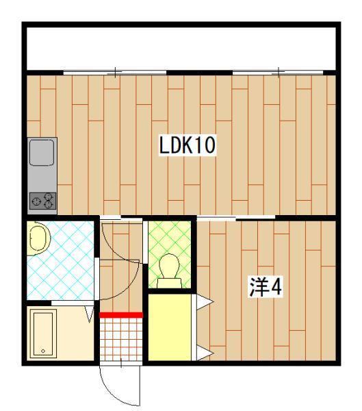 和興ビル(1LDK/3階)の間取り写真