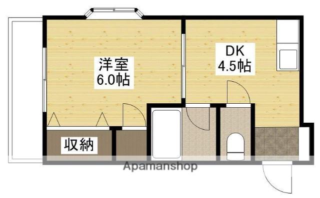 ビアンカM(1DK/4階)の間取り写真