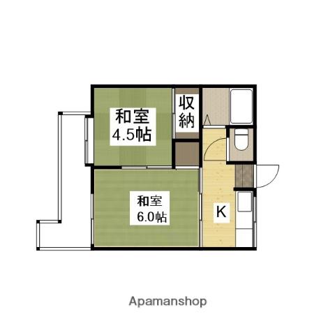 藤井ビル(2K/2階)の間取り写真