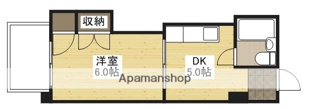 松岡ビル(1DK/3階)の間取り写真