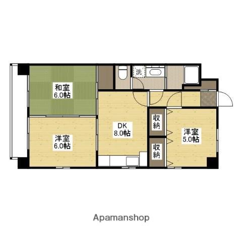 ヴェルデュール己斐(3DK/3階)の間取り写真
