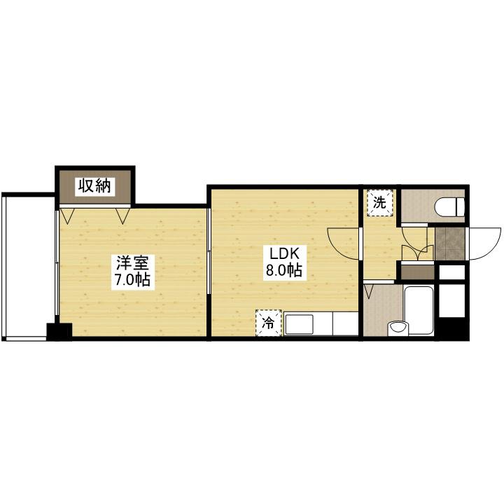 RYOKOビル(1LDK/2階)の間取り写真