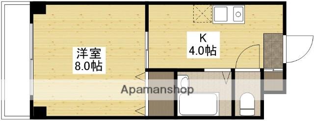 坪井ビル(1K/3階)の間取り写真