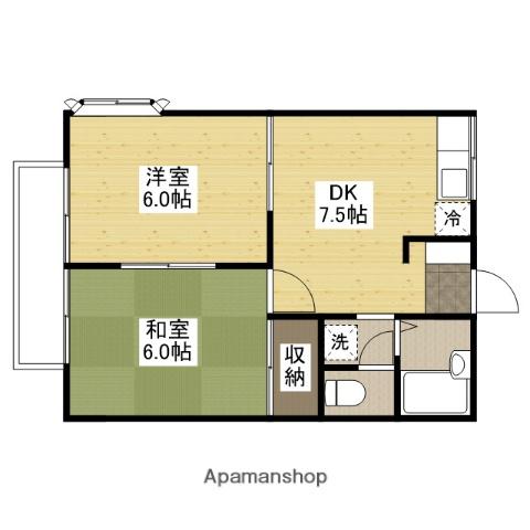 さくらハイム(2DK/2階)の間取り写真