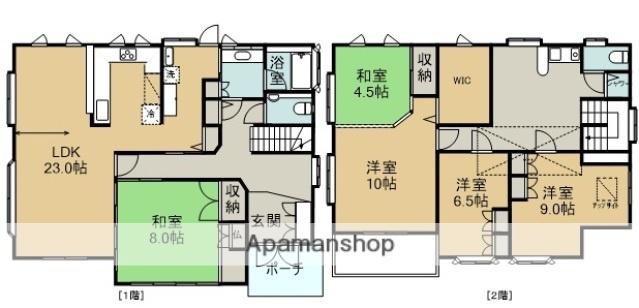広島電鉄宮島線 古江駅 徒歩7分 2階建 築33年(4SLDK)の間取り写真