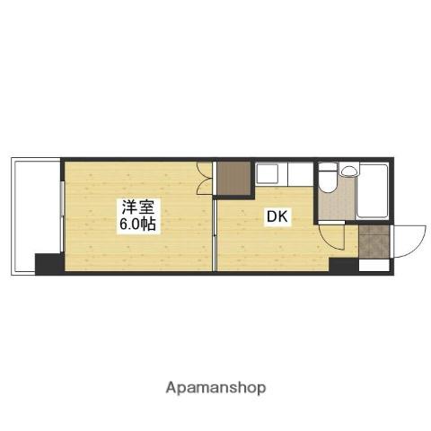 第2品川ビル(1DK/4階)の間取り写真