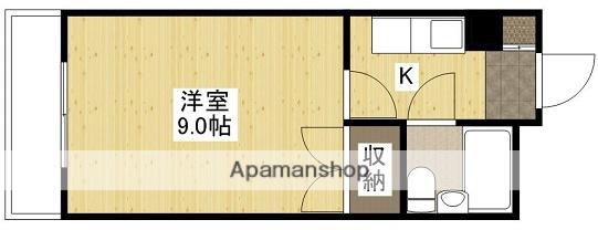 西本ビル(1K/3階)の間取り写真