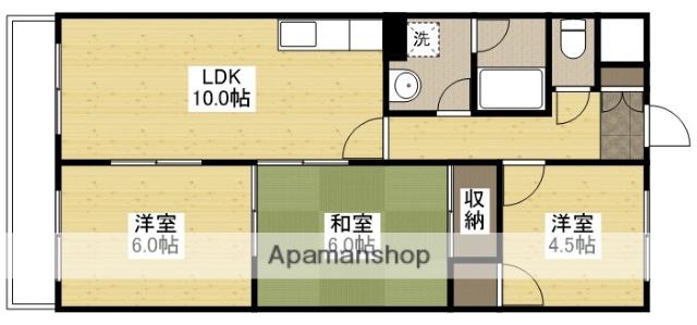 デンファーレ祇園(3LDK/4階)の間取り写真