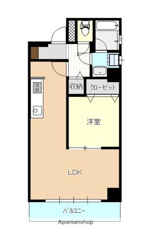 水戸ビル(1LDK/4階)の間取り写真