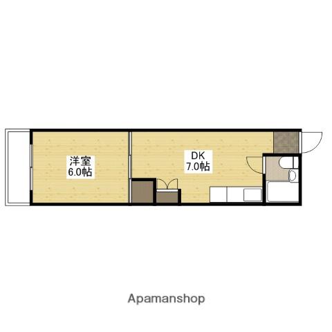 和秀三篠北町ビル(1DK/5階)の間取り写真