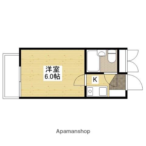 ドラゴン五日市(1K/3階)の間取り写真